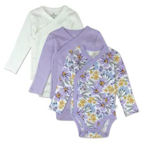 3-Pack Organic Cotton Long Sleeve Side-Snap Bodysuits