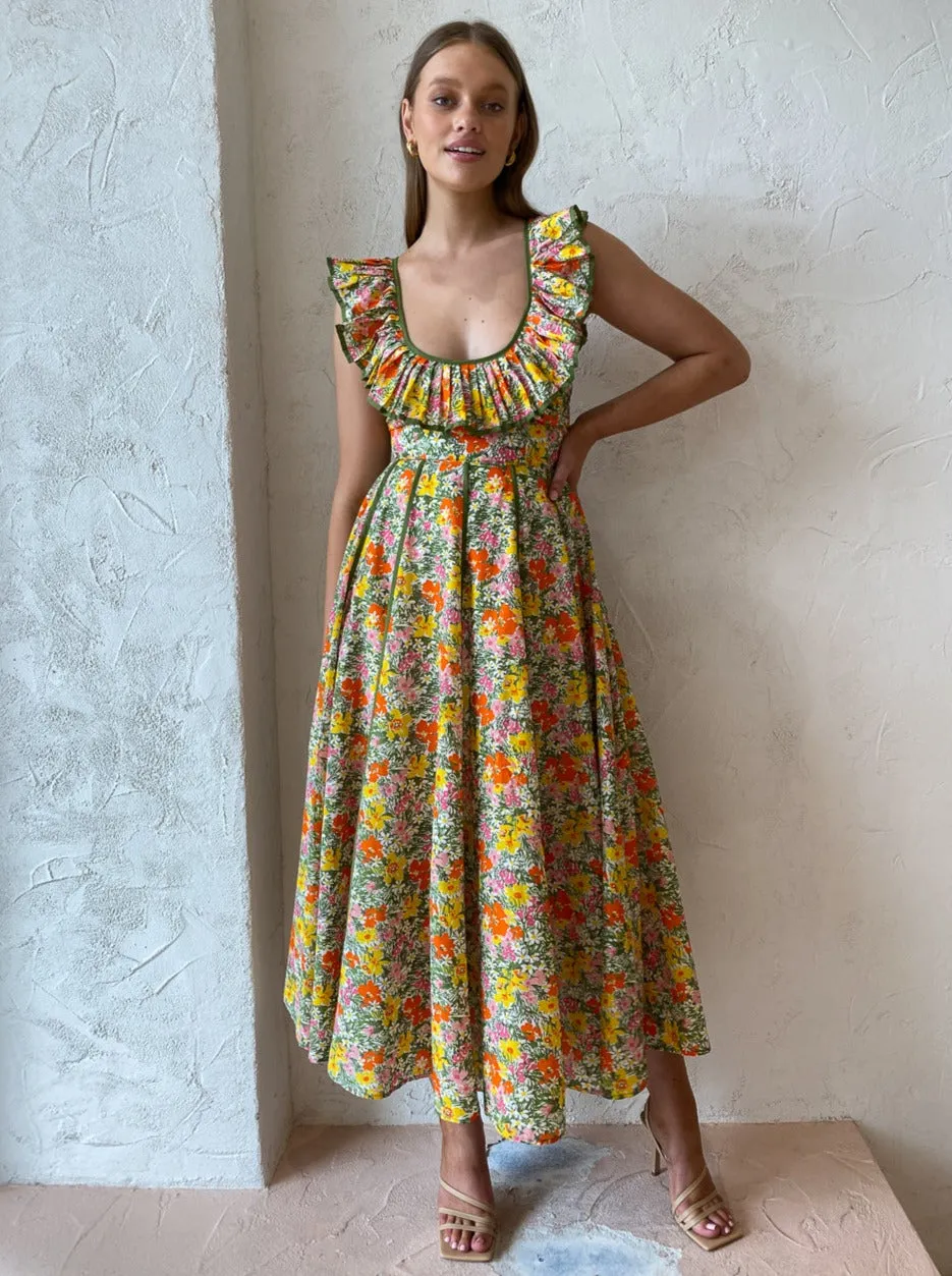 Alemais Cabana Midi Apron Dress in Multi