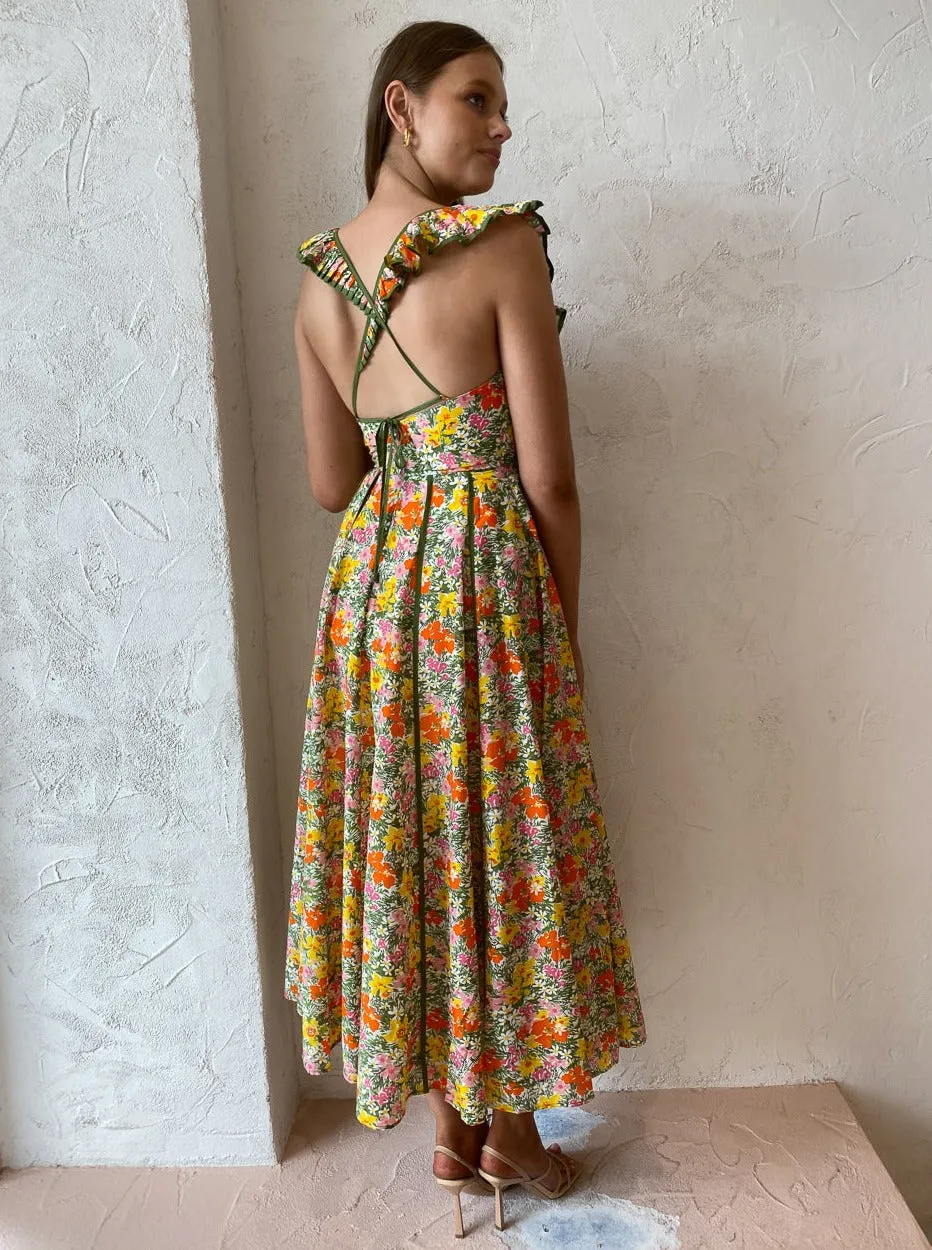 Alemais Cabana Midi Apron Dress in Multi