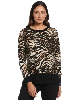 Animal Print Slouchy Sweater