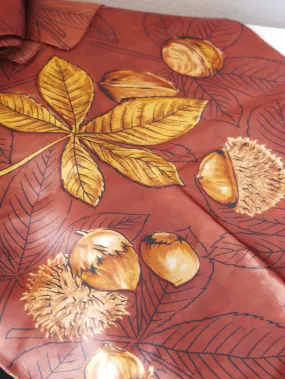 Autumn Conker Print True Vintage Scarf🍁