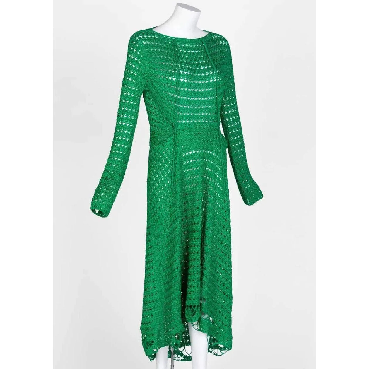 BALENCIAGA Green Crochet Dress | Size EU 40 - US 10