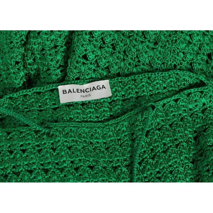 BALENCIAGA Green Crochet Dress | Size EU 40 - US 10