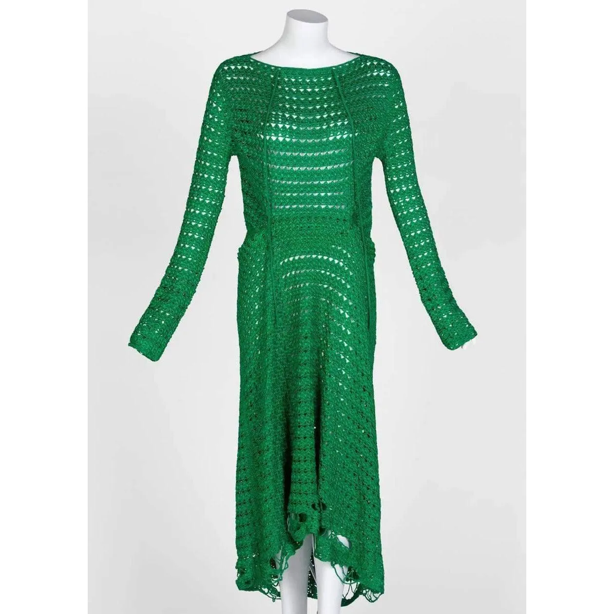 BALENCIAGA Green Crochet Dress | Size EU 40 - US 10