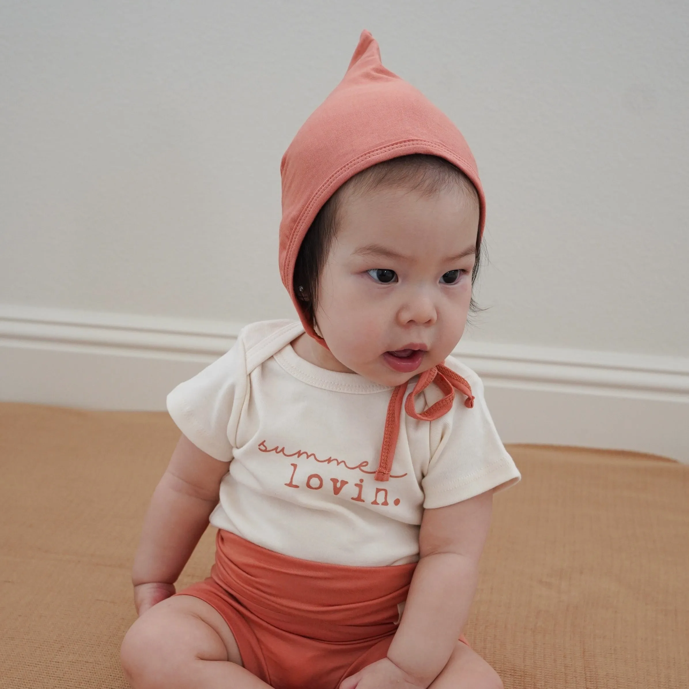 Bamboo Pixie Bonnet - Coral