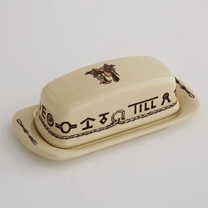 Boots & Saddle Western Butter  Dish