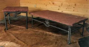 Braided Iron & Stone Western Accent Tables