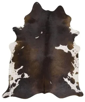 Brazilian Natural Cowhide Rug, Chocolate & White