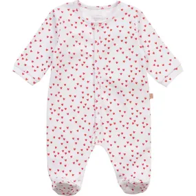 Carrement Beau Baby Front Snap Heart Pattern Footie