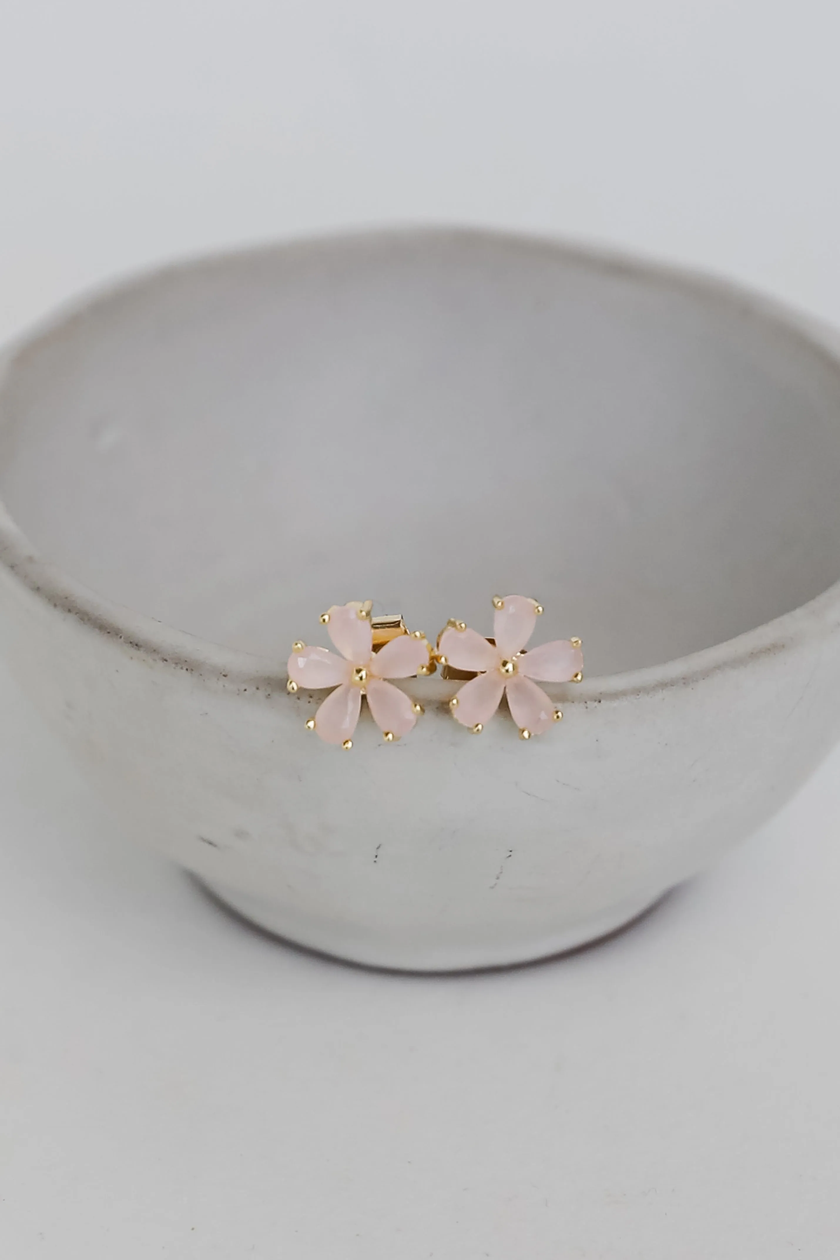 Claire Gold Flower Stud Earrings