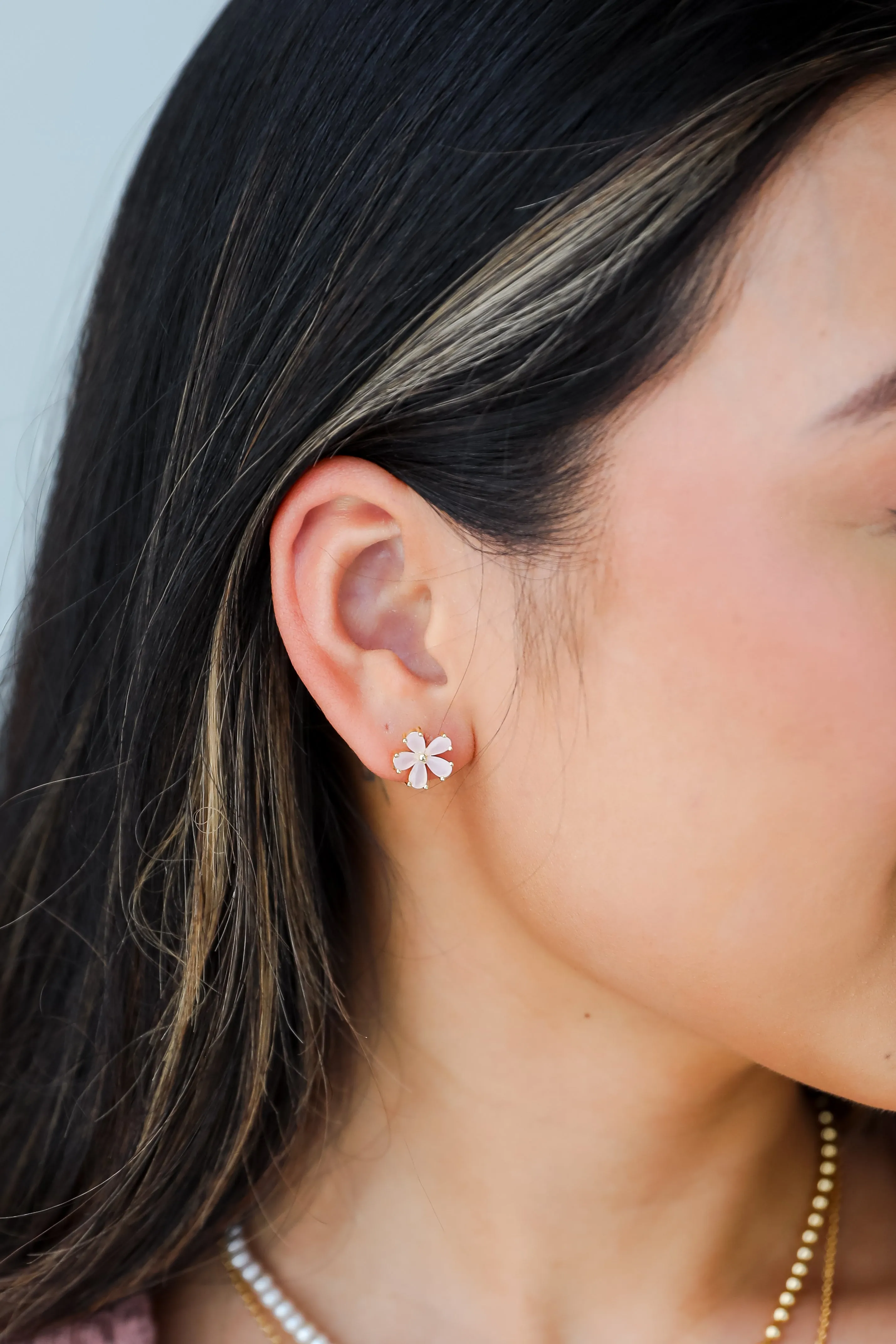 Claire Gold Flower Stud Earrings