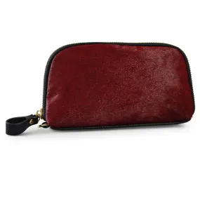 Collection Carmichael | Ladies Red Cowhide Leather Wristlet Cardholder Wallet