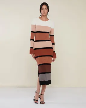 Colorblock Knit Midi Dress