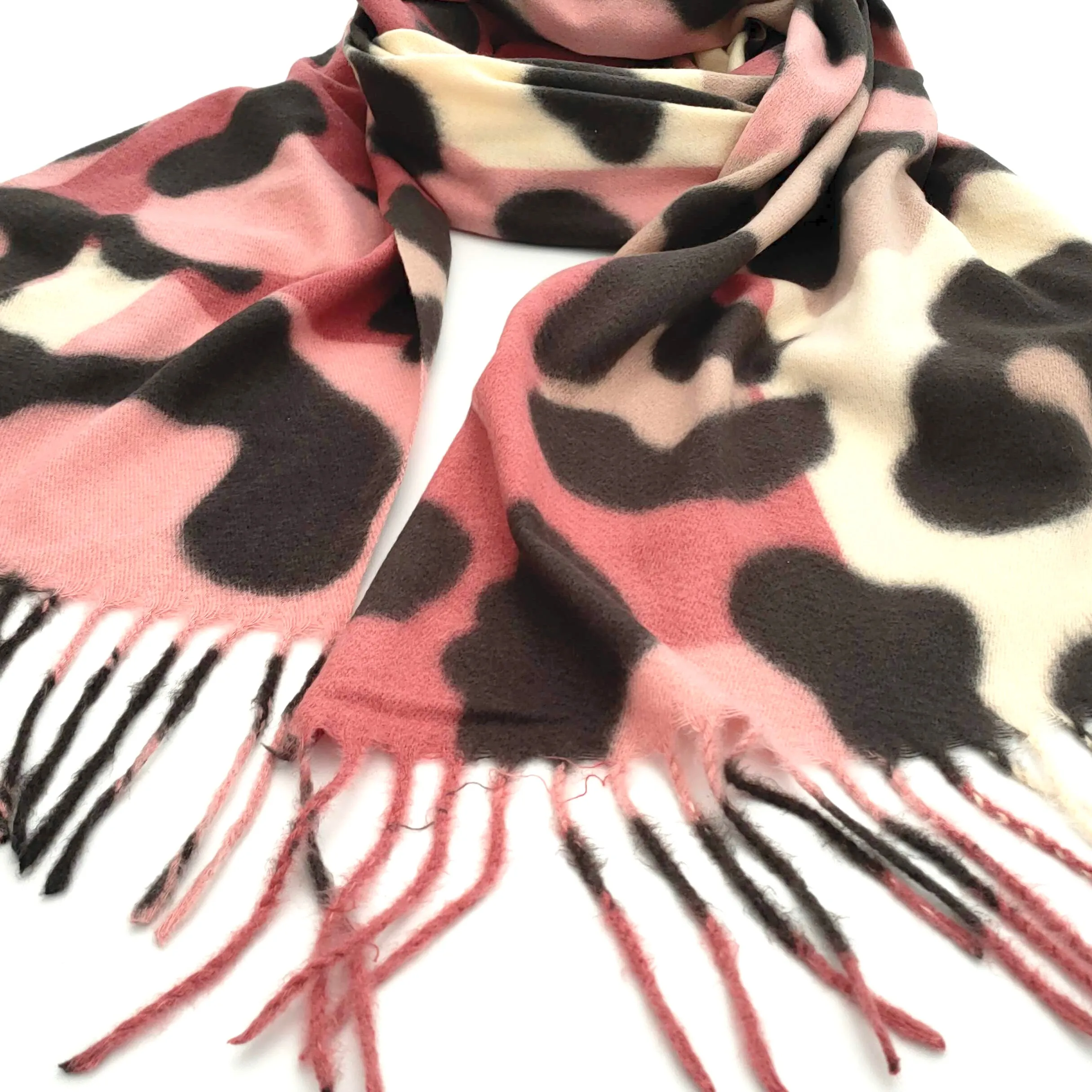 Cosy Thick & Tasselled Aniaml Print Scarf