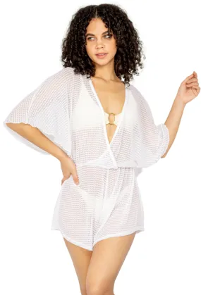 DEEP V-NECK BATWING SLEEVE ROMPER - NAC