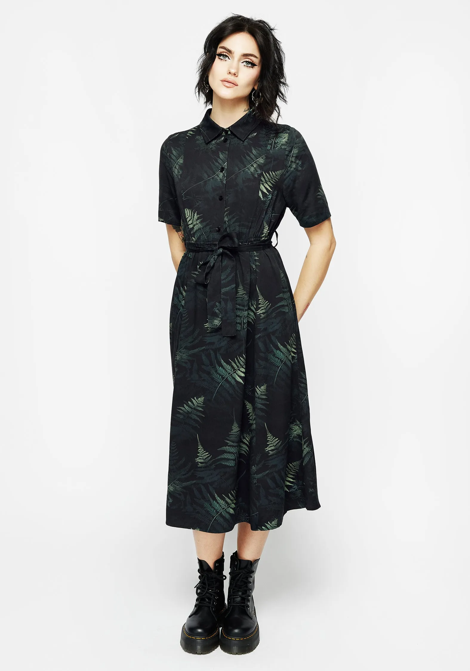 Fernery Midi Shirt Dress