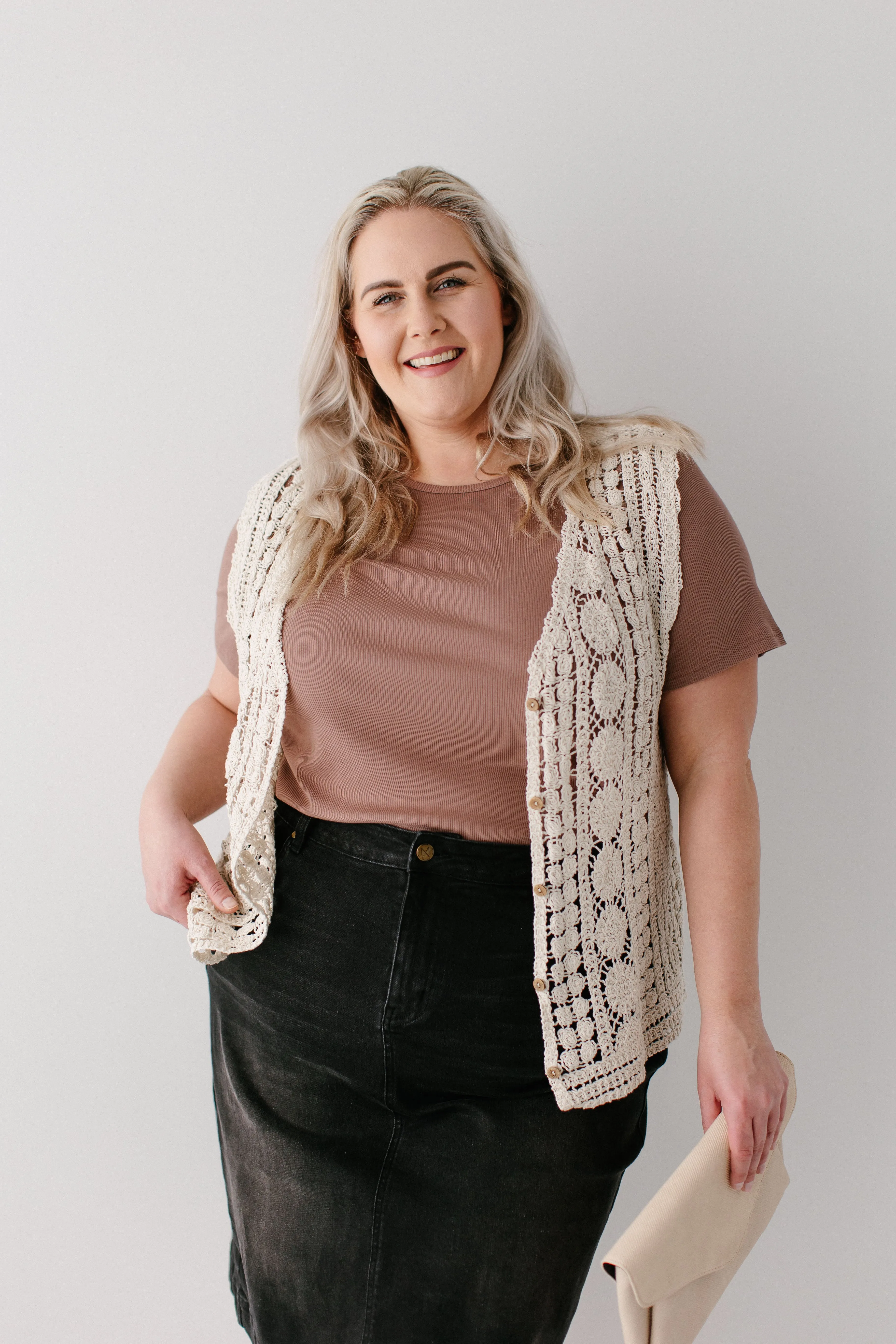 'Flora' Crochet Knit Vest