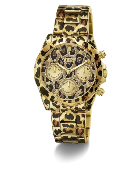 GUESS Ladies Leopard Multi-function Watch