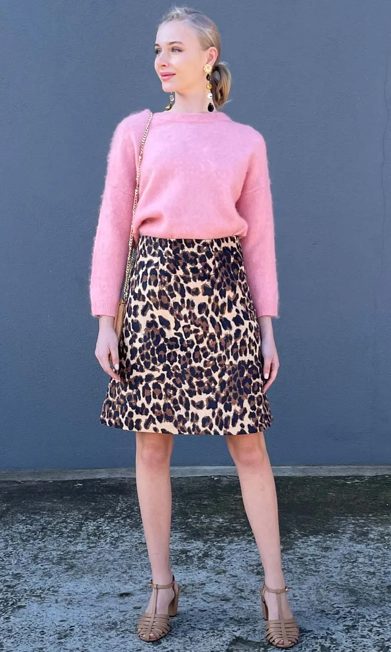 HOSS Animal Print Baby Cord Skirt