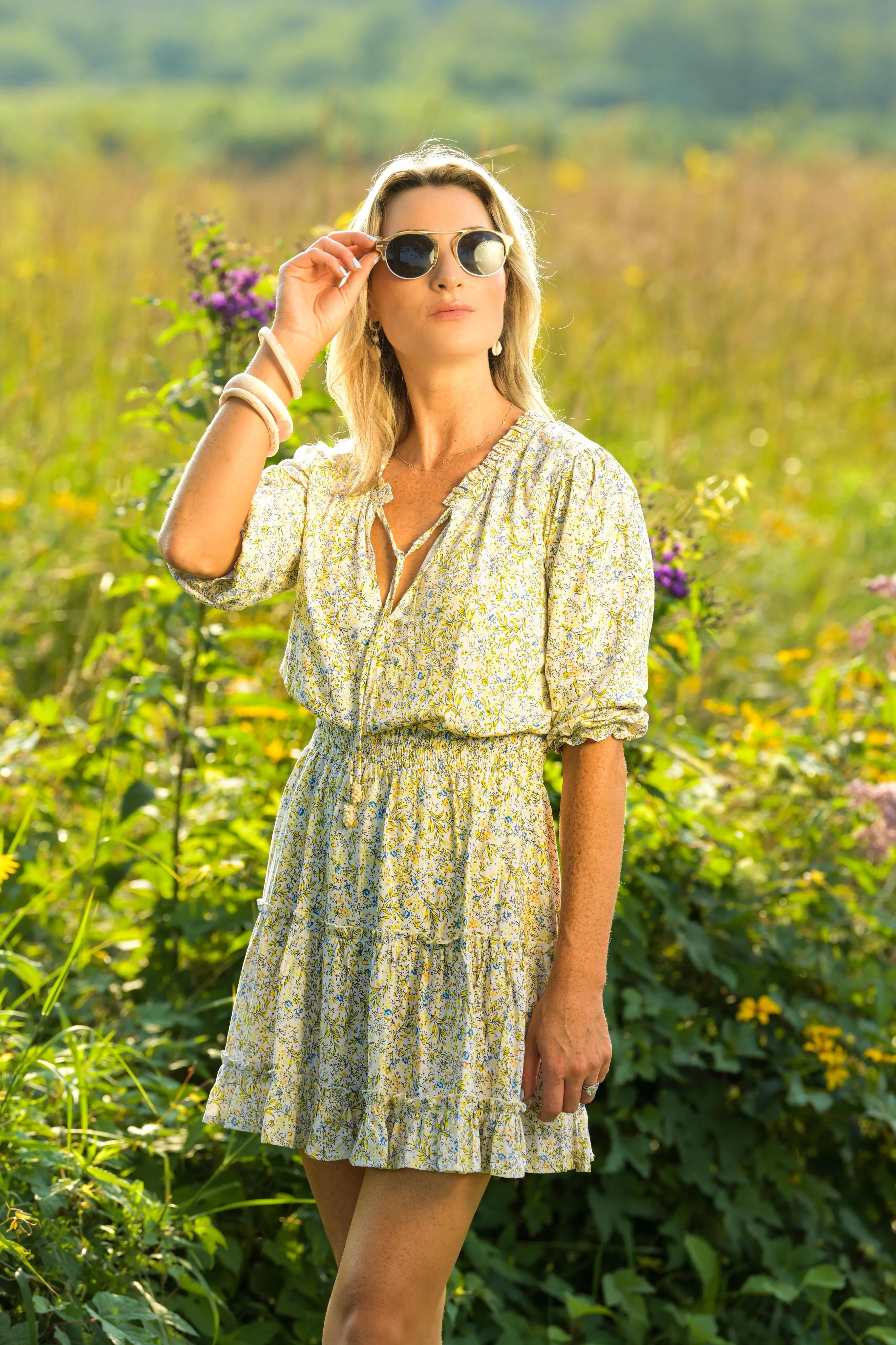 Ibiza Dress / Yellow Mini Flower