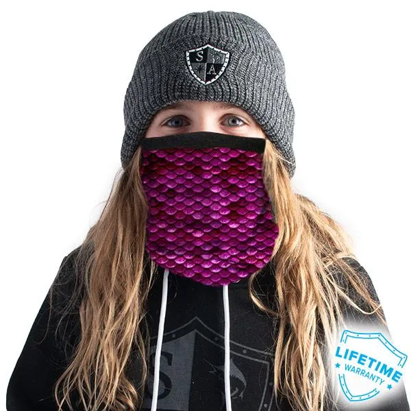 Kids Fleece Face Shields® | Pink Mermaid Scales