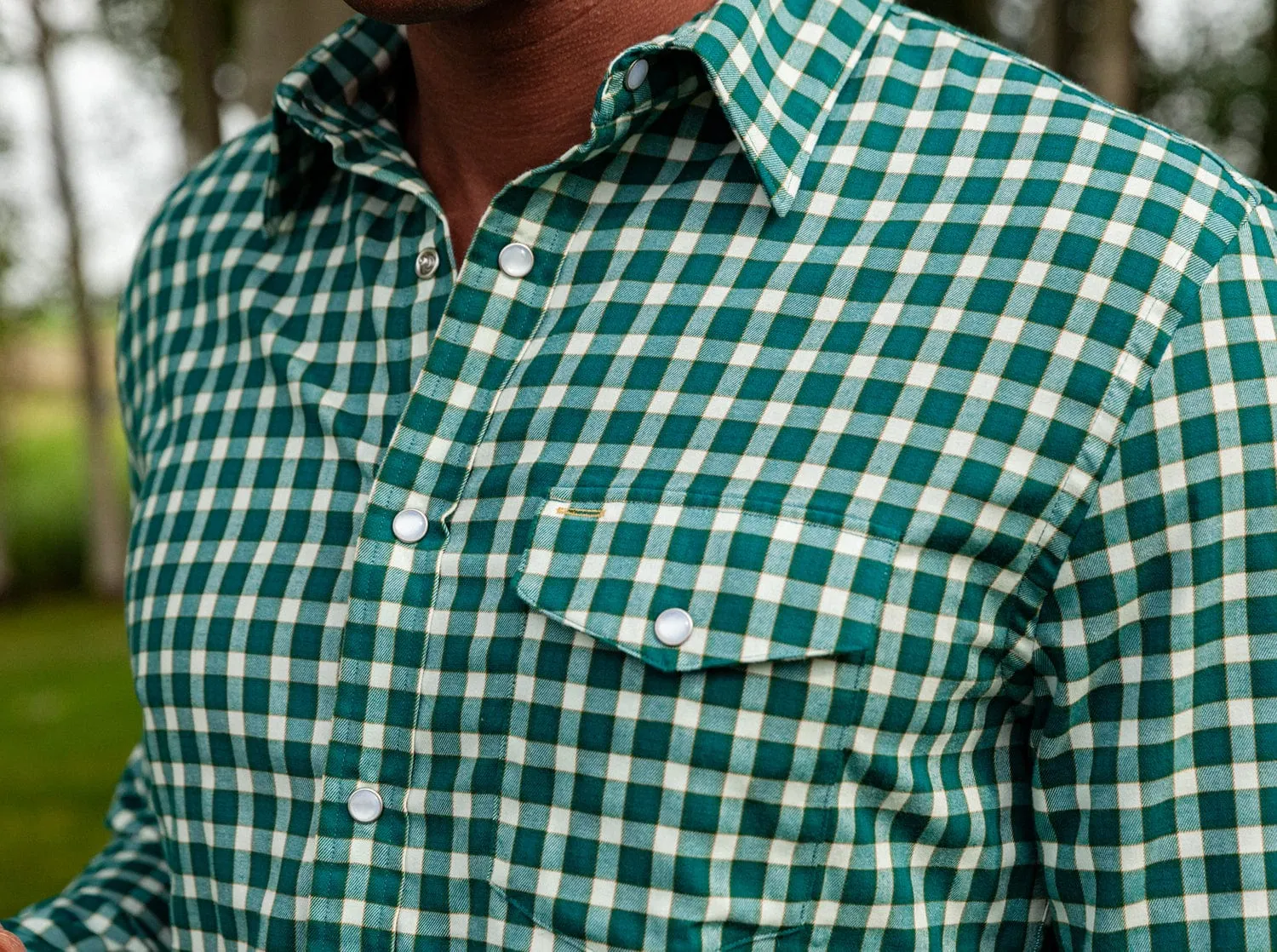 Lightweight Flannel Pearl Snap - Storm Check