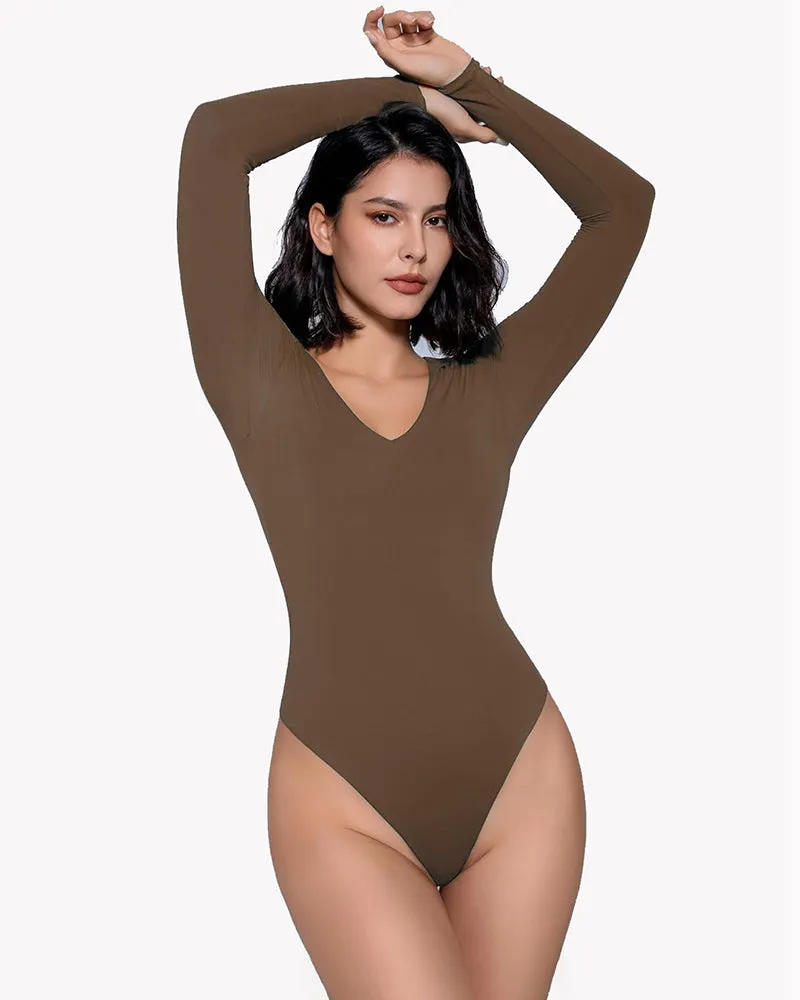 Long Sleeve Double Lined Bodysuit Shapewear