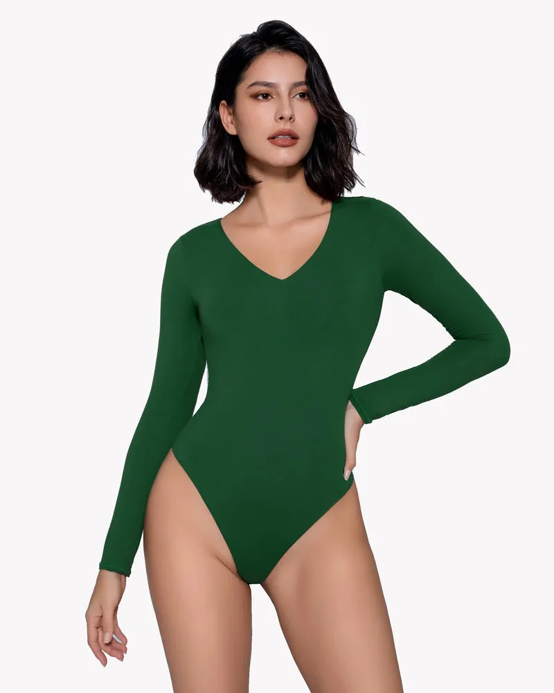 Long Sleeve Double Lined Bodysuit Shapewear