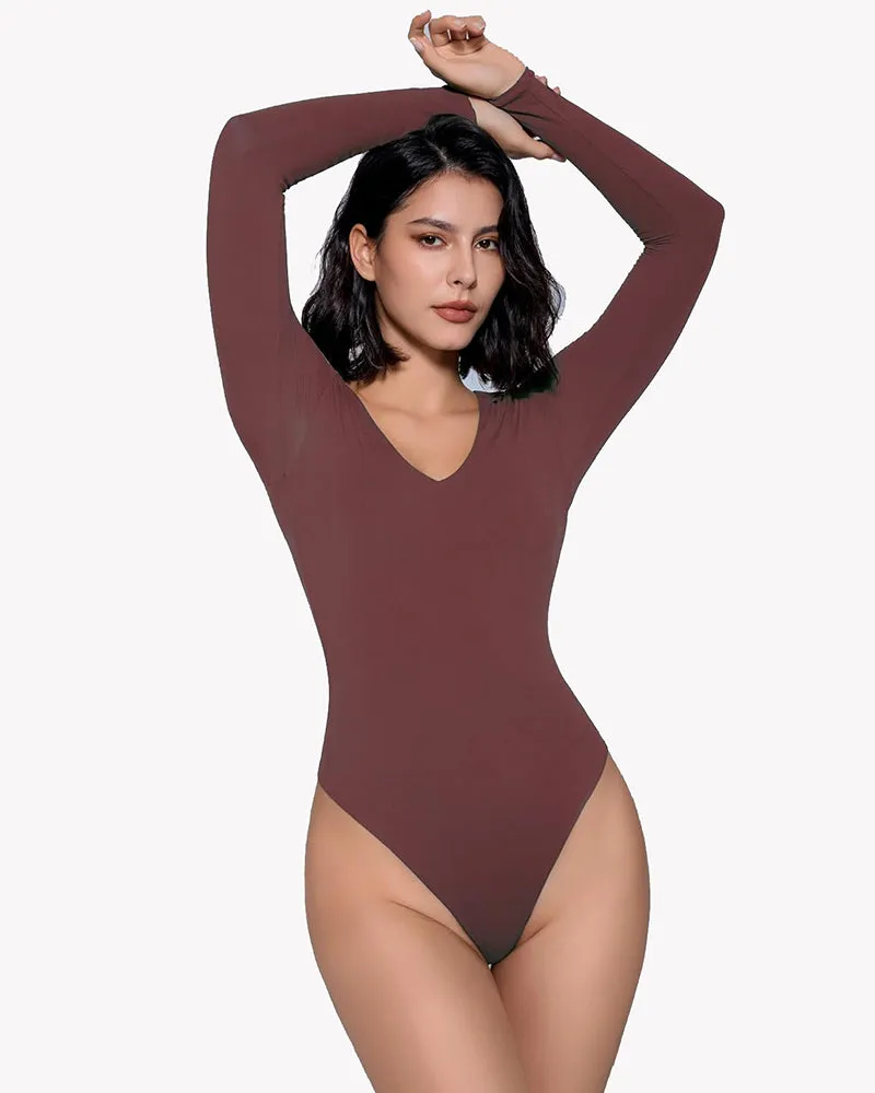 Long Sleeve Double Lined Bodysuit Shapewear