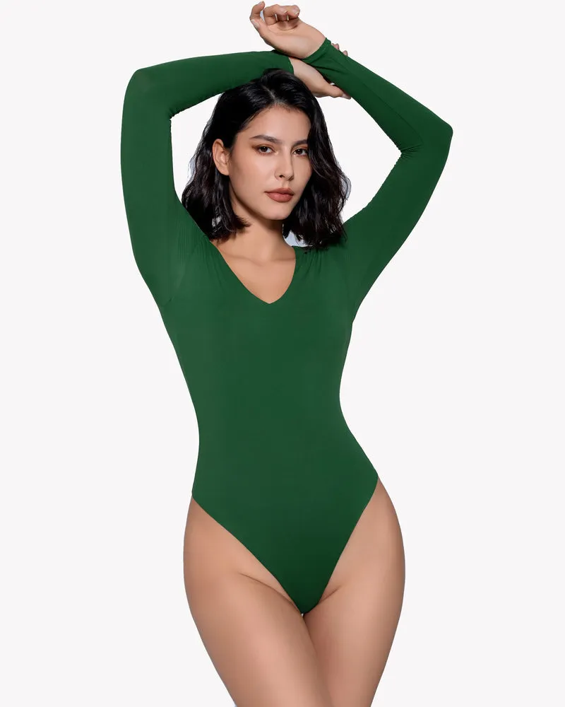 Long Sleeve Double Lined Bodysuit Shapewear