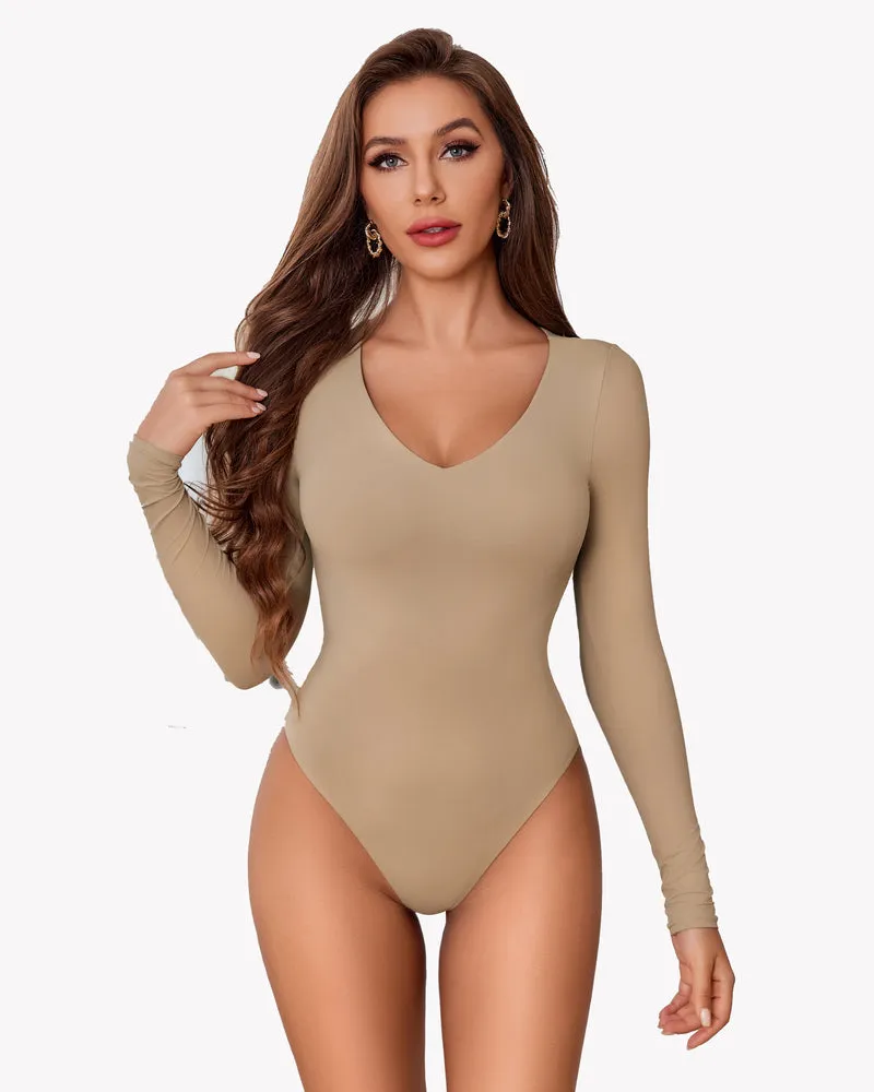 Long Sleeve Double Lined Bodysuit Shapewear