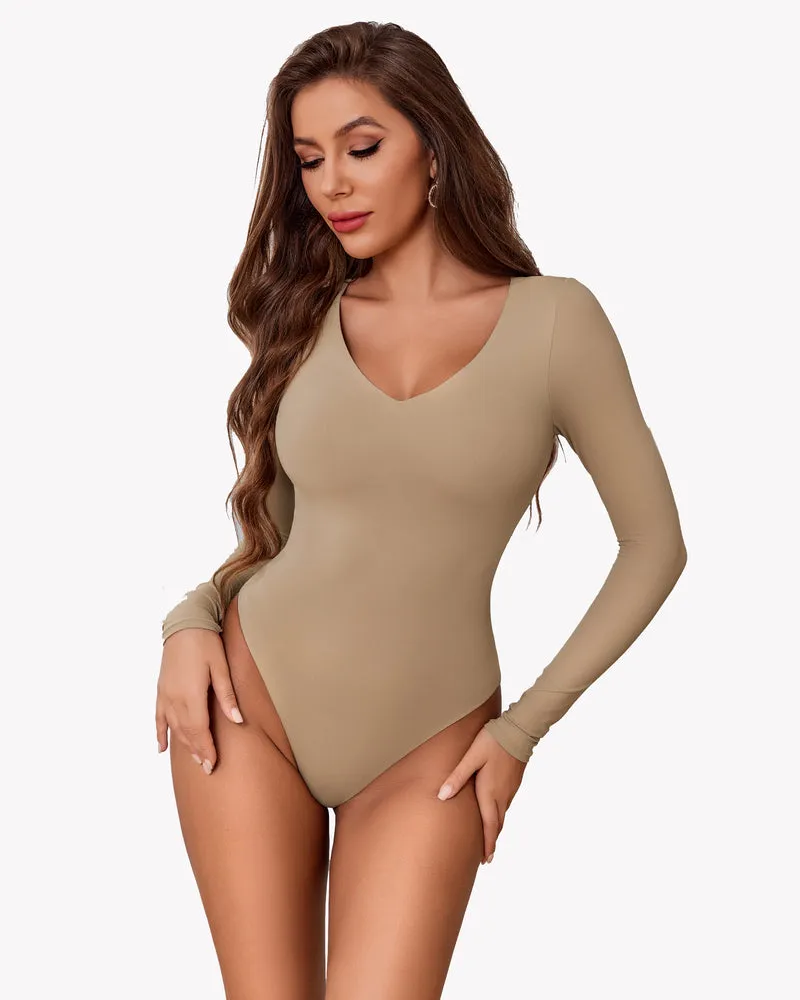 Long Sleeve Double Lined Bodysuit Shapewear