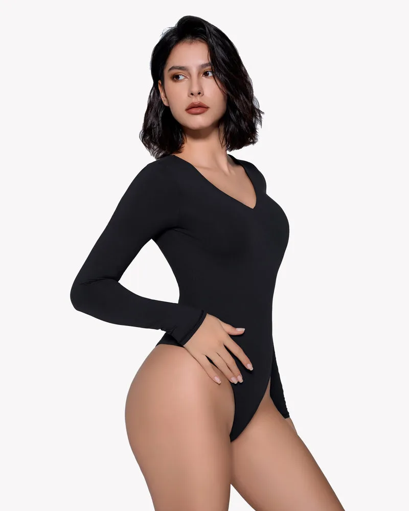 Long Sleeve Double Lined Bodysuit Shapewear