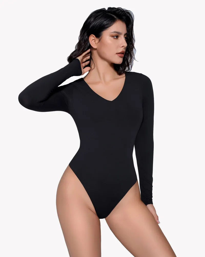 Long Sleeve Double Lined Bodysuit Shapewear