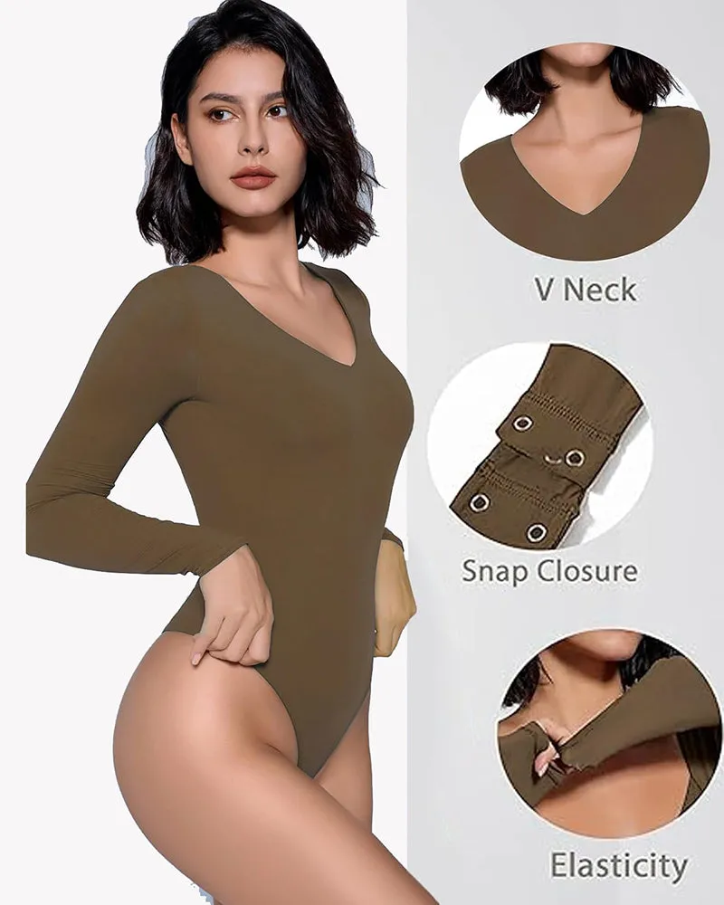 Long Sleeve Double Lined Bodysuit Shapewear