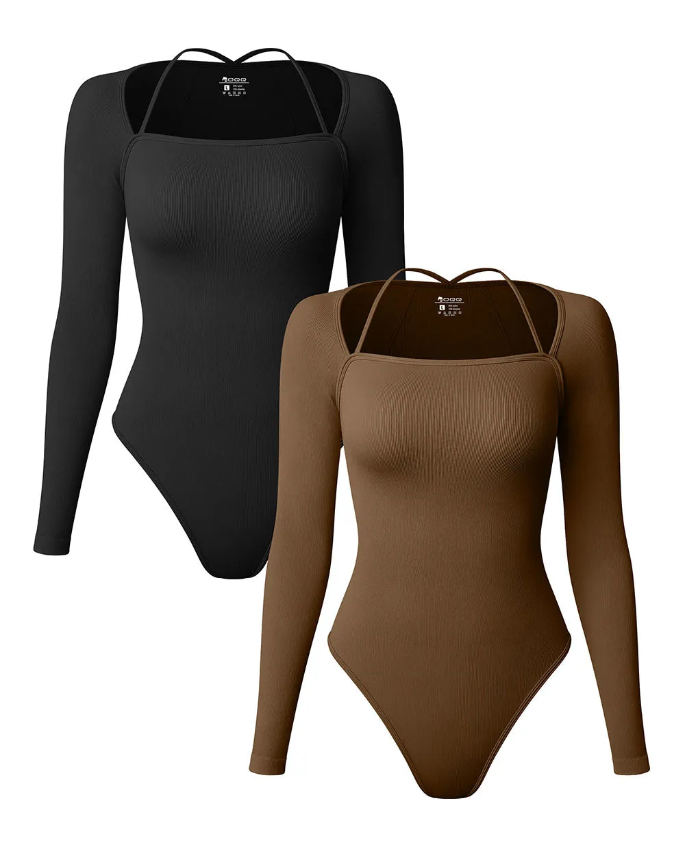 Long Sleeve Square Neck Bodysuits