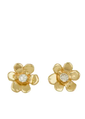 Mini Daisy Studs in 14k - Diamond