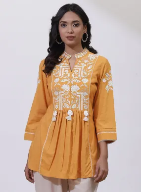 Orange Alora Collection Tunic With Crochet Work