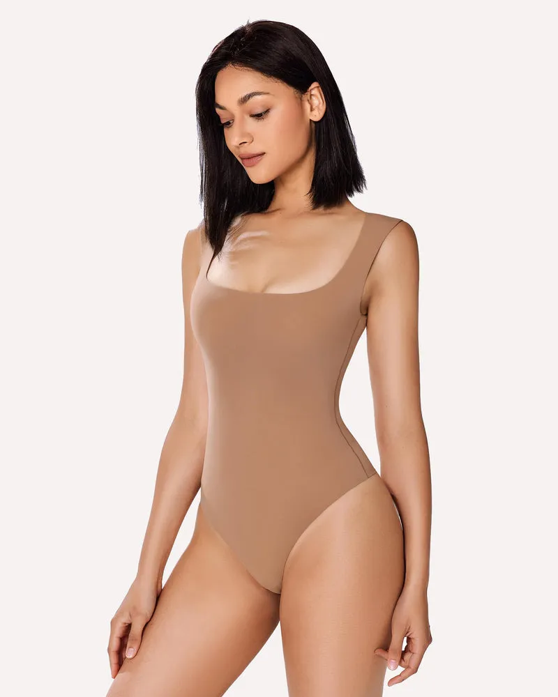 Square Neck Double Lined Bodysuit Shapewear