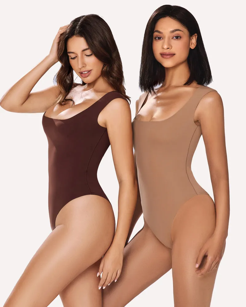 Square Neck Double Lined Bodysuit Shapewear