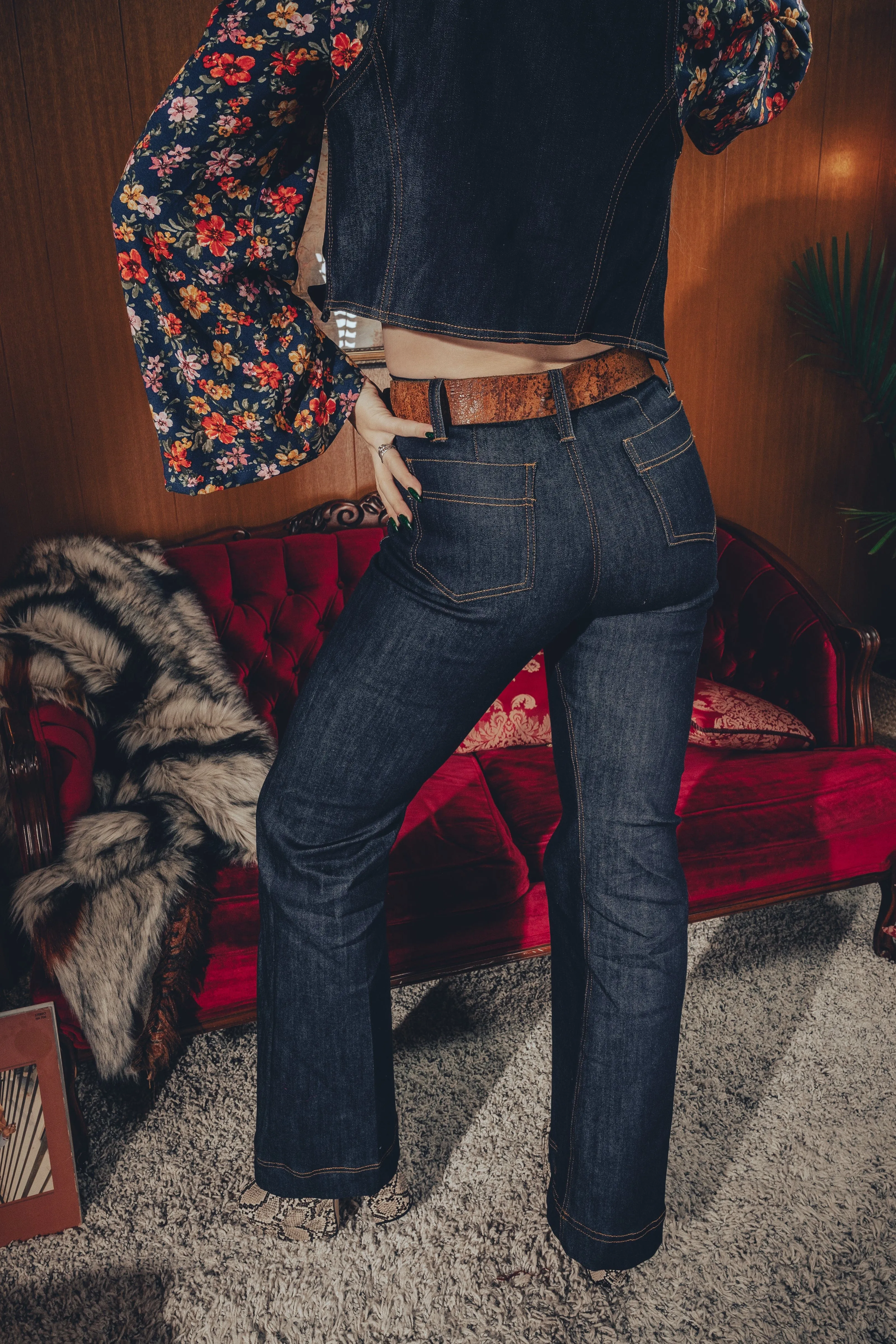 Stevie High Rise Jeans - Dark Denim